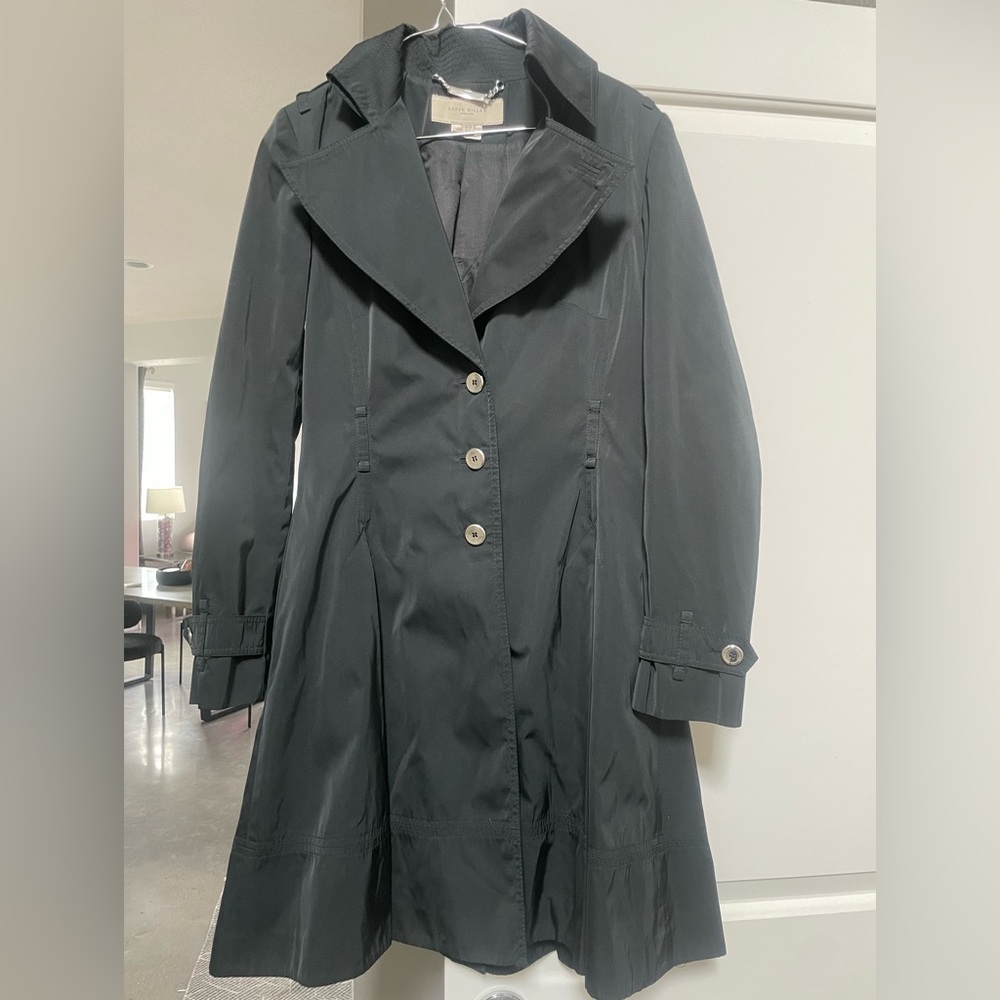 Karen Millen Black lightweight military style coat
